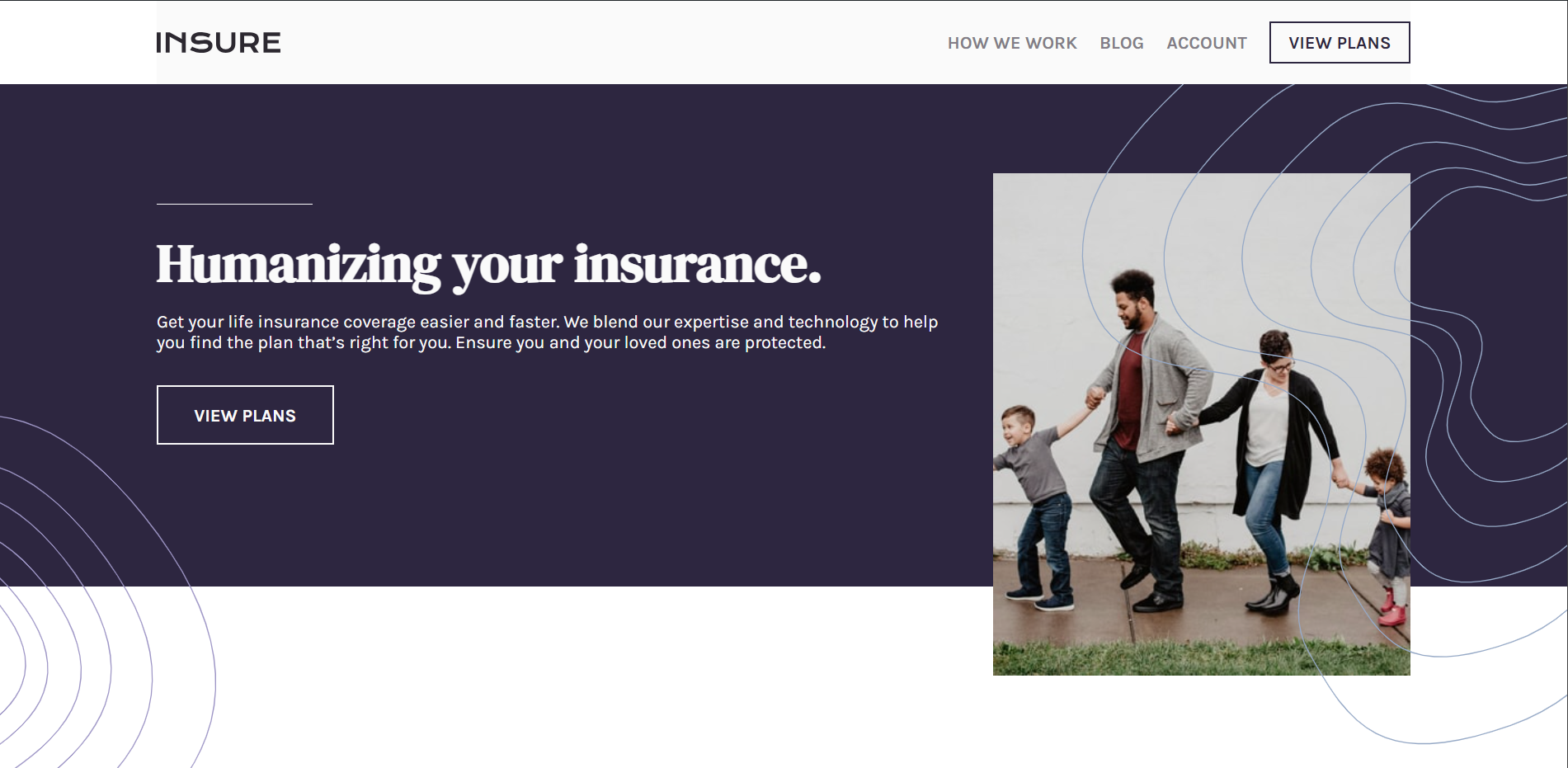 Image of Insure Landing Page